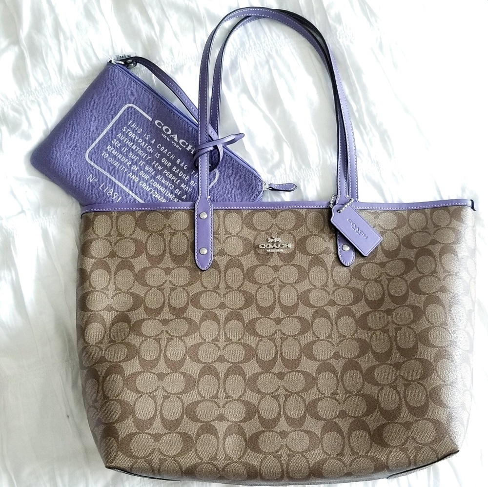 🚫SOLD🚫NWT COACH SIGNATURE CITY TOTE REVERSIBLE - Picture 5 of 8